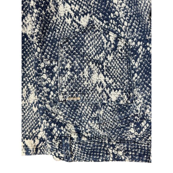 CACHE Womens Size 4 Blue & White  Denim Stretch Snake Print Skinny Jeans Comfort - Picture 9 of 13